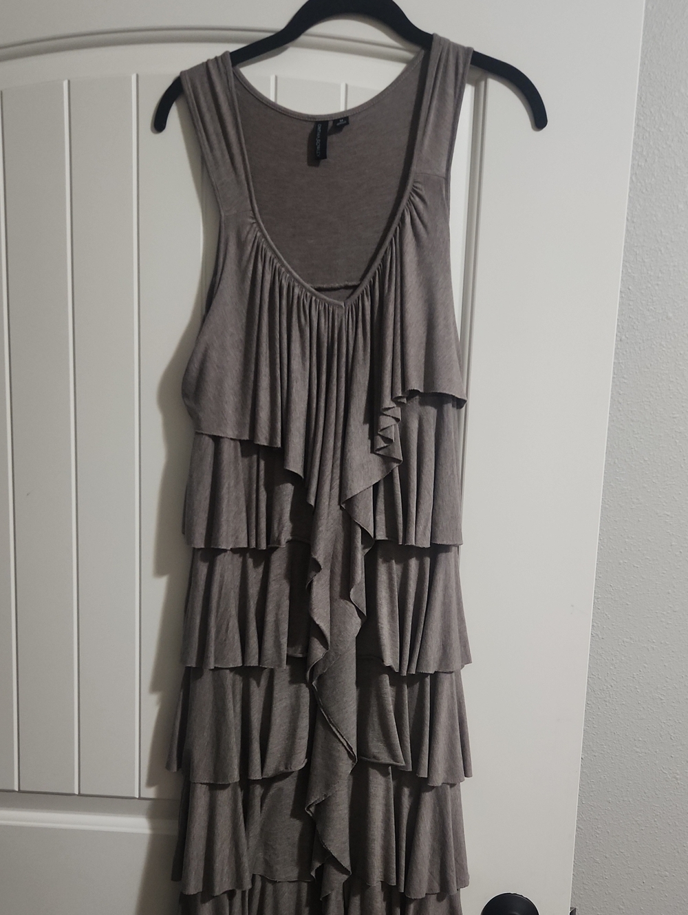Tiered Ruffle Sleeveless Dress - Beige